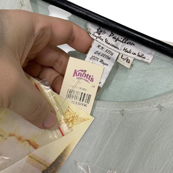 NWT Vintage 90's Papillon Crepe Layered Full Length Dress Large - Picture 10 of 12